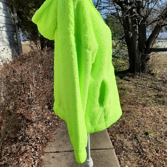 🆕️ LAST 1! Neon Full Zip Sherpa Hoodie Jacket - Picture 7 of 8
